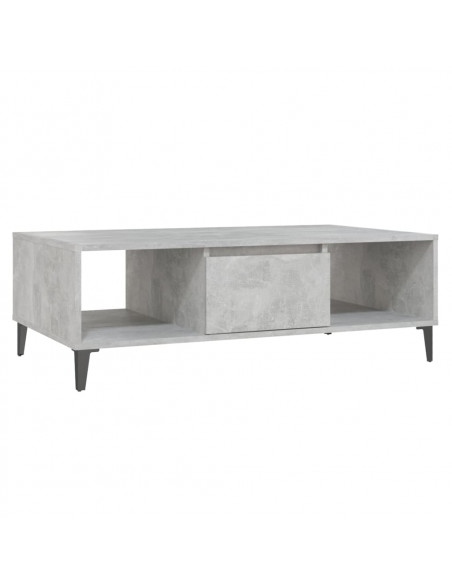 Tavolino Salotto Grigio Cemento 103,5x60x35cm Legno Multistrato