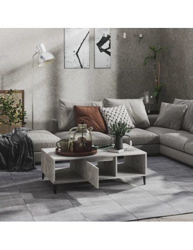 Tavolino Salotto Grigio Cemento 103,5x60x35cm Legno Multistrato