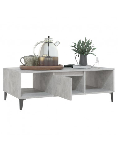 Tavolino Salotto Grigio Cemento 103,5x60x35cm Legno Multistrato