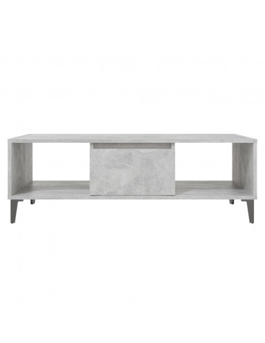Tavolino Salotto Grigio Cemento 103,5x60x35cm Legno Multistrato