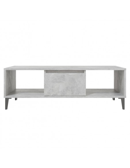 Tavolino Salotto Grigio Cemento 103,5x60x35cm Legno Multistrato