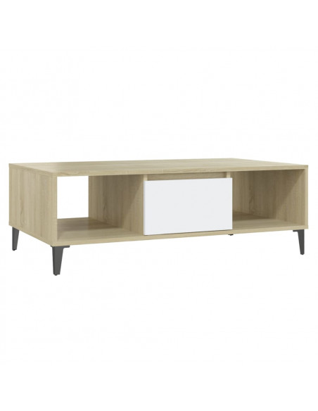 Tavolino Salotto Bianco Rovere Sonoma 103,5x60x35cm Multistrato