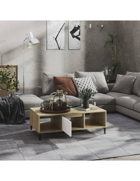 Tavolino Salotto Bianco Rovere Sonoma 103,5x60x35cm Multistrato