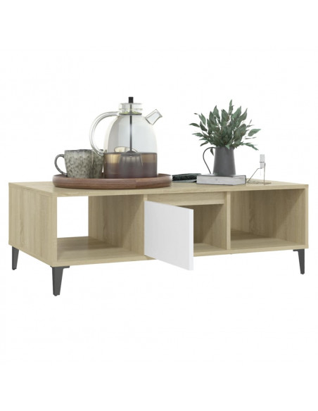 Tavolino Salotto Bianco Rovere Sonoma 103,5x60x35cm Multistrato