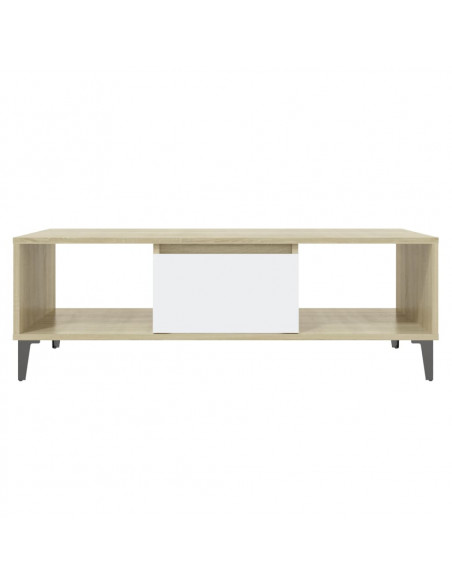 Tavolino Salotto Bianco Rovere Sonoma 103,5x60x35cm Multistrato