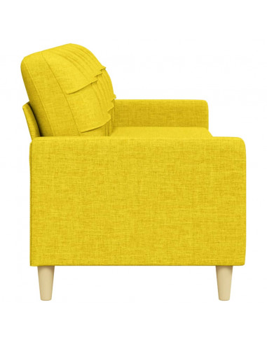 Divano a 3 Posti Giallo 210 cm in Tessuto