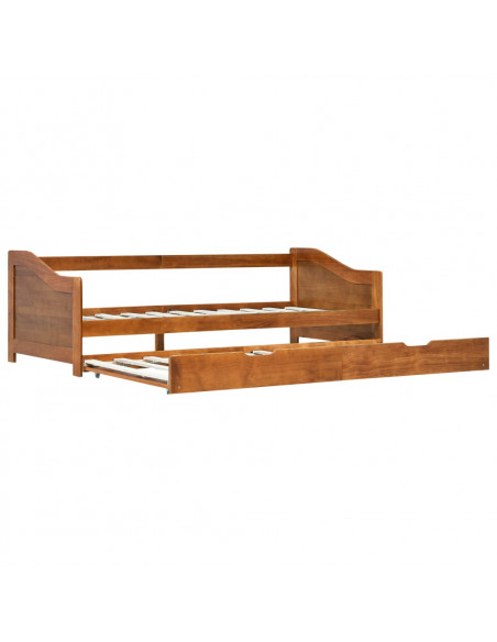 Divano Letto a Scomparsa Marrone Miele Legno di Pino 90x200 cm