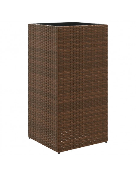 Fioriera da Giardino Marrone 40x40x80 cm in Polyrattan