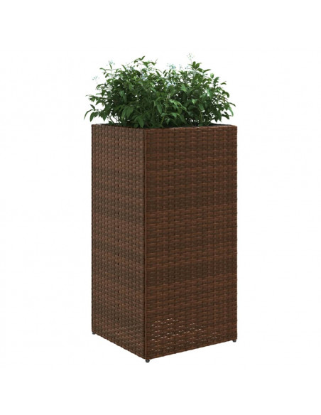 Fioriera da Giardino Marrone 40x40x80 cm in Polyrattan