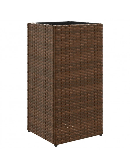 Fioriera da Giardino Marrone 30x30x60 cm in Polyrattan