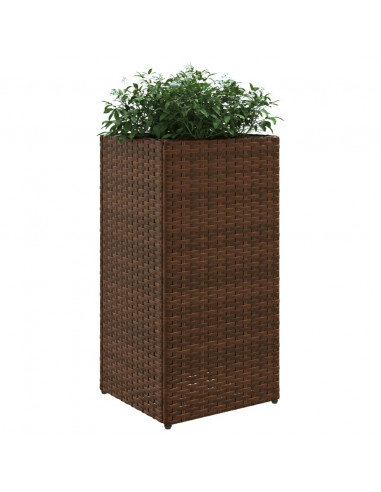 Fioriera da Giardino Marrone 30x30x60 cm in Polyrattan