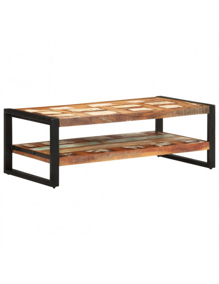 Tavolino da Salotto in Legno Massello di Recupero 120x60x40 cm