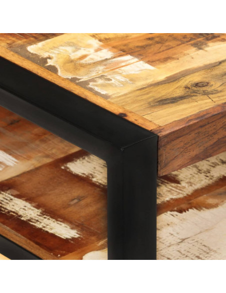 Tavolino da Salotto in Legno Massello di Recupero 120x60x40 cm