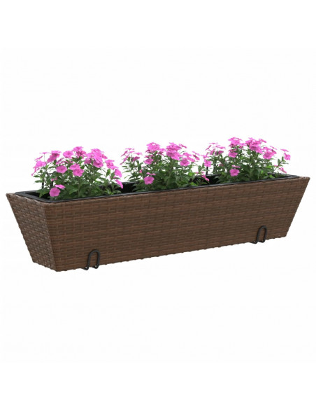 Fioriere con Ganci 2 pz Marroni in Polyrattan