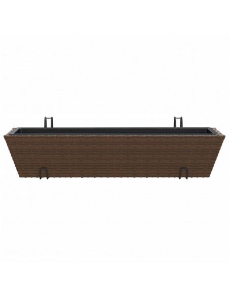 Fioriere con Ganci 2 pz Marroni in Polyrattan