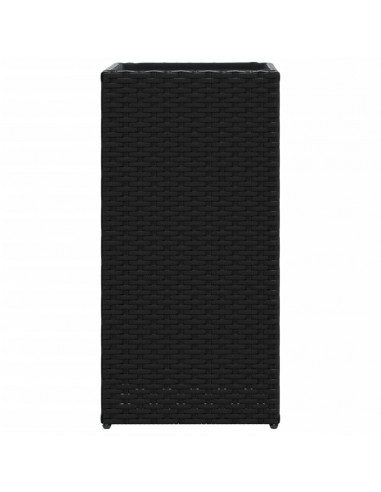Fioriera da Giardino Nero 30x30x60 cm in Polyrattan