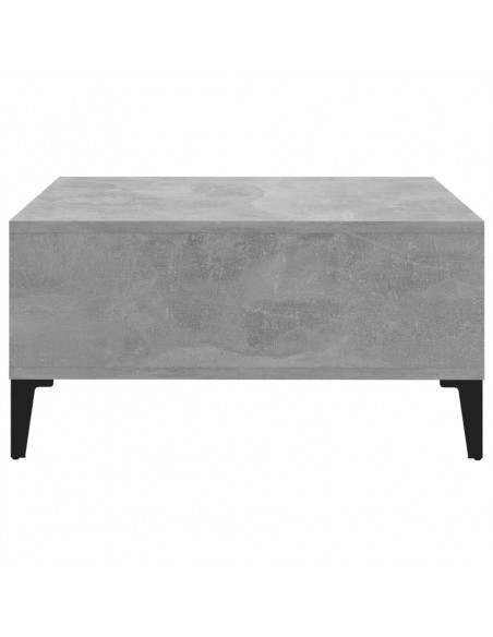 Tavolino da Salotto Grigio Cemento 60x60x30cm Legno Multistrato