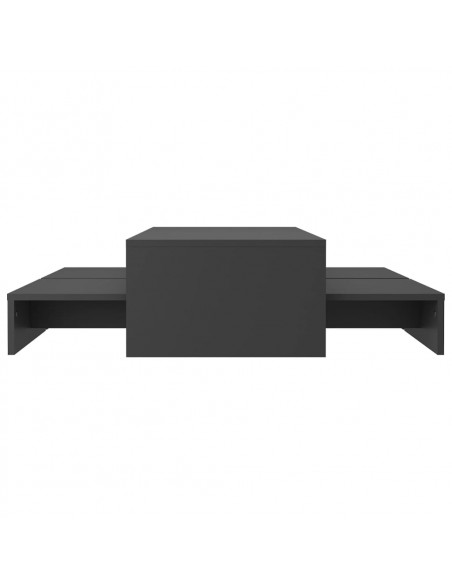 Set Tavolini Estraibili Grigio 100x100x26,5cm Legno Multistrato