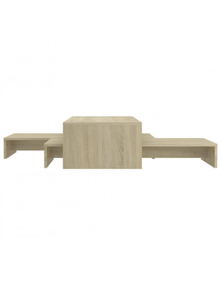 Set Tavolini Estraibili Rovere Sonoma 100x100x26,5 Multistrato