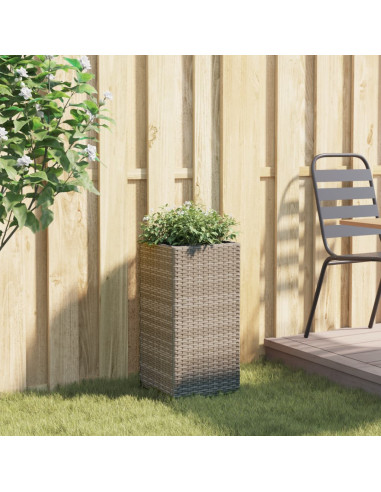 Fioriera da Giardino Grigia 30x30x60 cm in Polyrattan