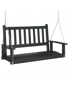 Panca a Dondolo da Giardino Catene in Metallo in Legno di Abete 2