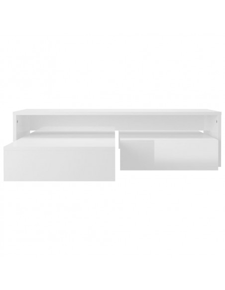 Set Tavolini ad Incastro Bianco Lucido 100x100x26,5 cm