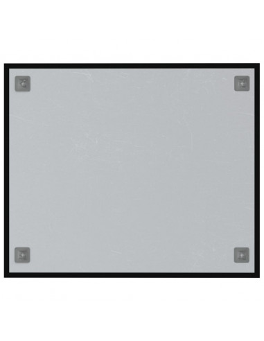 Lavagna Magnetica a Parete Nera 60x50 cm Vetro Temperato