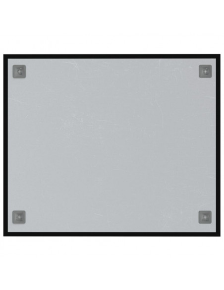 Lavagna Magnetica a Parete Nera 60x50 cm Vetro Temperato