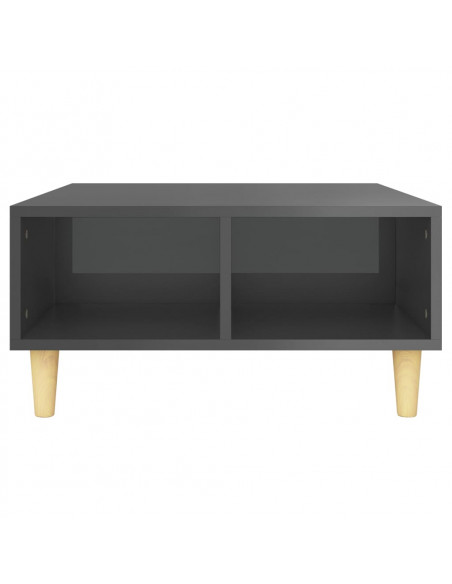 Tavolino da Salotto Grigio Lucido 60x60x30 cm Legno Multistrato