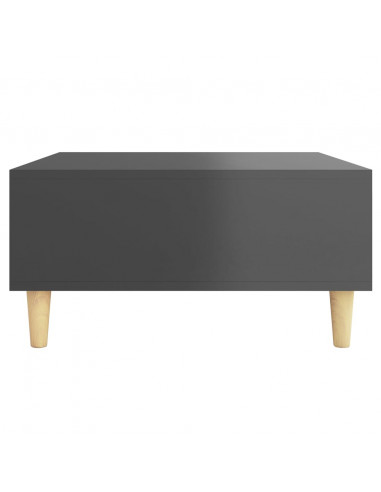 Tavolino da Salotto Grigio Lucido 60x60x30 cm Legno Multistrato