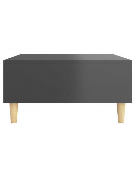 Tavolino da Salotto Grigio Lucido 60x60x30 cm Legno Multistrato