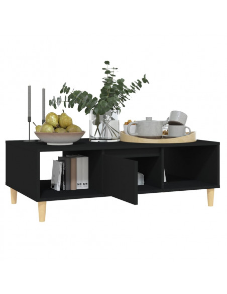 Tavolino da Salotto Nero 103,5x60x35 cm in Legno Multistrato