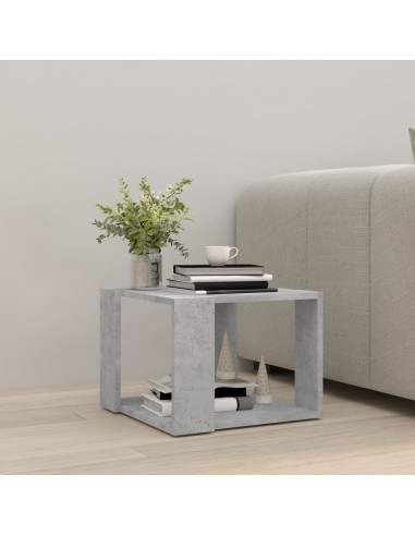 Tavolino da Salotto Grigio Cemento 40x40x30cm Legno Multistrato
