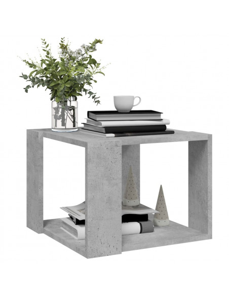 Tavolino da Salotto Grigio Cemento 40x40x30cm Legno Multistrato