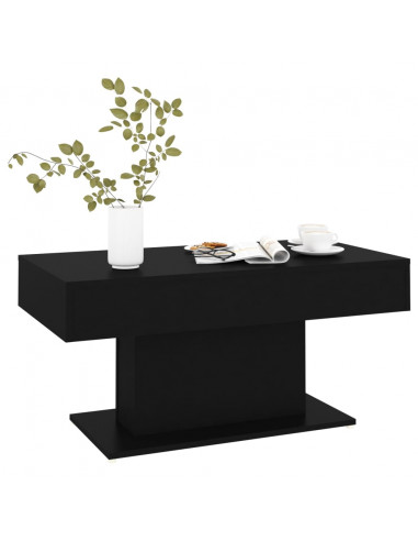 Tavolino da Salotto Nero 96x50x45 cm in Legno Multistrato