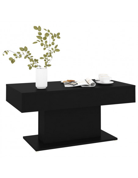 Tavolino da Salotto Nero 96x50x45 cm in Legno Multistrato