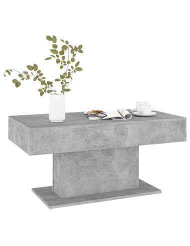Tavolino da Salotto Grigio Cemento 96x50x45cm Legno Multistrato