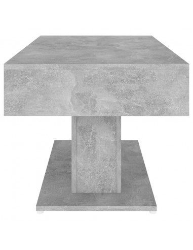 Tavolino da Salotto Grigio Cemento 96x50x45cm Legno Multistrato