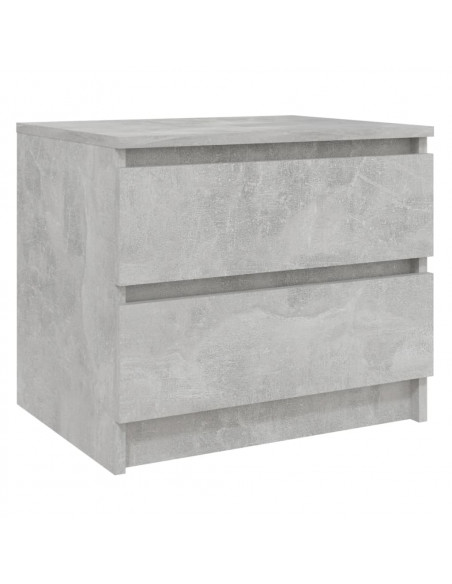 Comodini 2pz Grigio Cemento 50x39x43,5 cm in Legno Multistrato