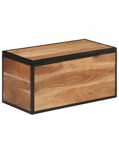 Scatola Portaoggetti 60x30x30 cm Legno Massello Acacia e Ferro