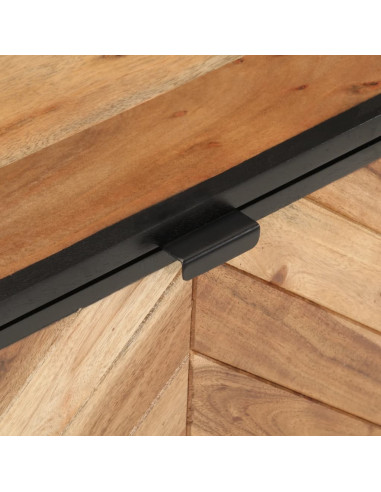 Scatola Portaoggetti 60x30x30 cm Legno Massello Acacia e Ferro