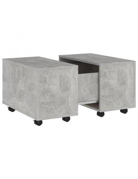 Tavolino da Salotto Grigio Cemento 60x60x38cm Legno Multistrato