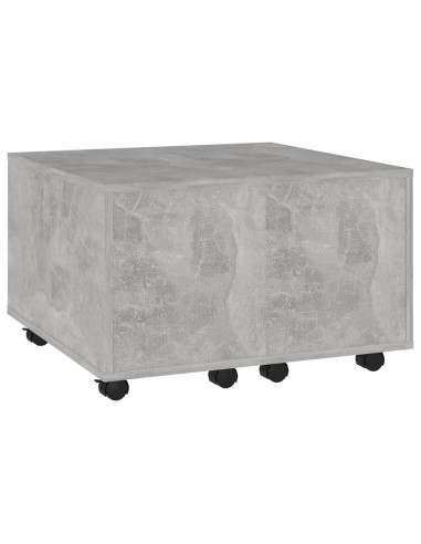 Tavolino da Salotto Grigio Cemento 60x60x38cm Legno Multistrato