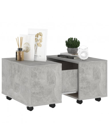 Tavolino da Salotto Grigio Cemento 60x60x38cm Legno Multistrato