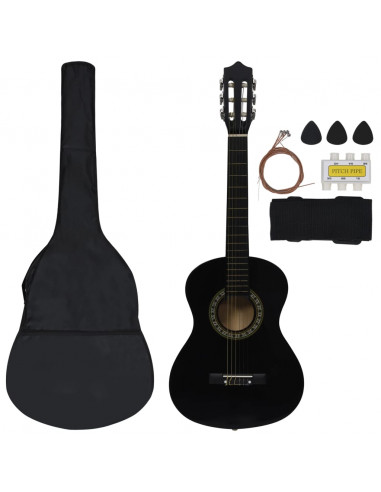 Set Chitarra Classica per Principianti 8 pz Nera 1/2 34"