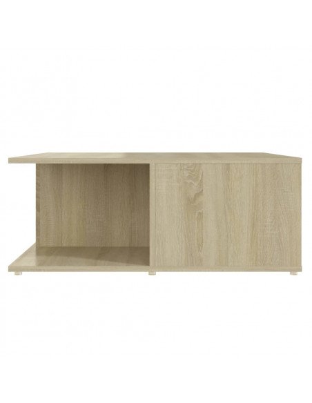 Tavolino Salotto Bianco e Rovere Sonoma 80x80x31cm Multistrato