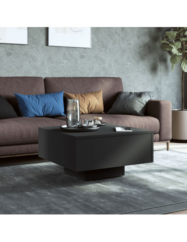 Tavolino da Salotto Nero 60x60x31,5 cm in Legno Multistrato