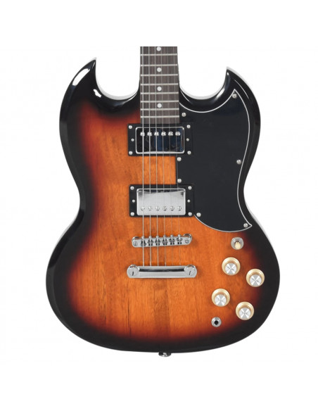 Chitarra Elettrica Principianti e Custodia Marrone Nera 4/4 39"