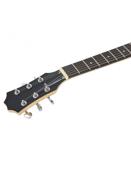 Chitarra Elettrica Principianti e Custodia Marrone Nera 4/4 39"