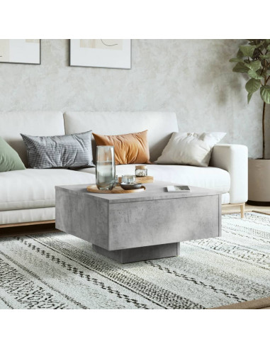 Tavolino da Salotto Grigio Cemento 60x60x31,5 Legno Multistrato